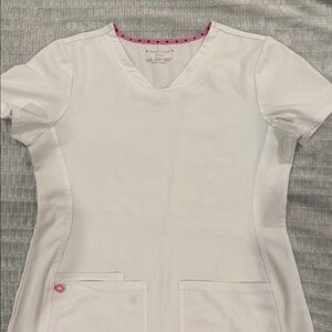 HeartSoul White Top with Pink Heart Trim